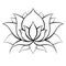 Outline lotus. Delicate water flower. Natural sacred symbol for spa and yoga. Vector contour lily