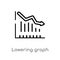 outline lowering graph vector icon. isolated black simple line element illustration from marketing concept. editable vector stroke