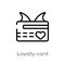 outline loyalty card vector icon. isolated black simple line element illustration from e-commerce and payment concept. editable