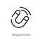 outline magnetism vector icon. isolated black simple line element illustration from science concept. editable vector stroke