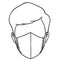 Outline of man wearing 3D mask.