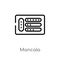 outline mancala vector icon. isolated black simple line element illustration from entertainment concept. editable vector stroke