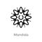 outline mandala vector icon. isolated black simple line element illustration from india concept. editable vector stroke mandala