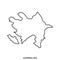 Outline map of Azerbaijan vector design template. Editable Stroke.