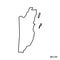 Outline map of Belize vector design template. Editable Stroke.