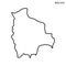 Outline map of Bolivia vector design template. Editable Stroke.