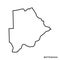 Outline map of Botswana vector design template. Editable Stroke.