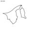 Outline map of Brunei vector design template. Editable Stroke.