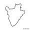 Outline map of Burundi vector design template. Editable Stroke.