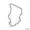 Outline map of Chad vector design template. Editable Stroke.