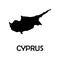 Outline map of Cyprus. Isolated vector illustration