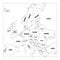 Outline map of Europe. Simplified wireframe map of black lined borders. Vector illustration
