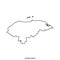 Outline map of Honduras vector design template. Editable Stroke.