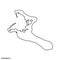 Outline map of Kiribati vector design template. Editable Stroke.