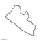 Outline map of Liberia vector design template. Editable Stroke.