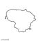 Outline map of Lithuania vector design template. Editable Stroke.