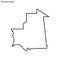 Outline map of Mauritania vector design template. Editable Stroke.