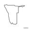 Outline map of Namibia vector design template. Editable Stroke.