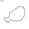 Outline map of Niger vector design template. Editable Stroke.
