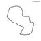 Outline map of Paraguay vector design template. Editable Stroke.