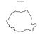 Outline map of Romania vector design template. Editable Stroke.