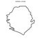 Outline map of Sierra Leone vector design template. Editable Stroke.