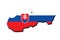 Outline map of Slovakia with the national flag