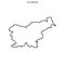 Outline map of Slovenia vector design template. Editable Stroke.