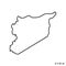 Outline map of Syria vector design template. Editable Stroke.