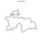 Outline map of Tajikistan vector design template. Editable Stroke.