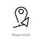 outline maps mark vector icon. isolated black simple line element illustration from maps and flags concept. editable vector stroke