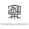 outline marketing presentation vector icon. isolated black simple line element illustration from marketing concept. editable