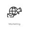 outline marketing vector icon. isolated black simple line element illustration from social media marketing concept. editable