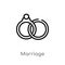 outline marriage vector icon. isolated black simple line element illustration from birthday party and wedding concept. editable