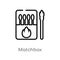 outline matchbox vector icon. isolated black simple line element illustration from outdoor activities concept. editable vector