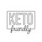 Outline mblem or logo keto diet in linear style. Vector flat illustration. Ketogenic diet logo sign. Keto diet menu