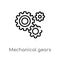 outline mechanical gears vector icon. isolated black simple line element illustration from other concept. editable vector stroke
