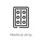 outline medical strip vector icon. isolated black simple line element illustration from health and medical concept. editable