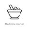 outline medicine mortar vector icon. isolated black simple line element illustration from ultimate glyphicons concept. editable