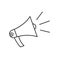 Outline Megaphone icon isolated - vector