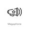 outline megaphone vector icon. isolated black simple line element illustration from american football concept. editable vector