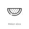 outline melon slice vector icon. isolated black simple line element illustration from food concept. editable vector stroke melon