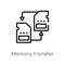 outline memory transfer vector icon. isolated black simple line element illustration from artificial intellegence concept.