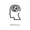 outline memory vector icon. isolated black simple line element illustration from brain process concept. editable vector stroke