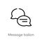 outline message ballon vector icon. isolated black simple line element illustration from ultimate glyphicons concept. editable