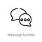 outline message bubble vector icon. isolated black simple line element illustration from ultimate glyphicons concept. editable