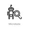 outline microbots vector icon. isolated black simple line element illustration from artificial intellegence concept. editable