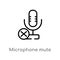 outline microphone mute vector icon. isolated black simple line element illustration from technology concept. editable vector