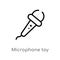 outline microphone toy vector icon. isolated black simple line element illustration from toys concept. editable vector stroke