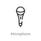 outline microphone vector icon. isolated black simple line element illustration from blogger and influencer concept. editable